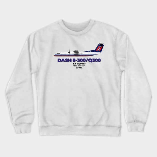 DeHavilland Canada Dash 8-300/Q300 - SA Express "Old Colours" Crewneck Sweatshirt by TheArtofFlying